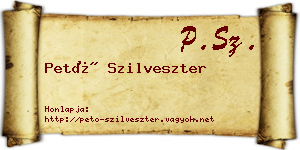 Pető Szilveszter névjegykártya